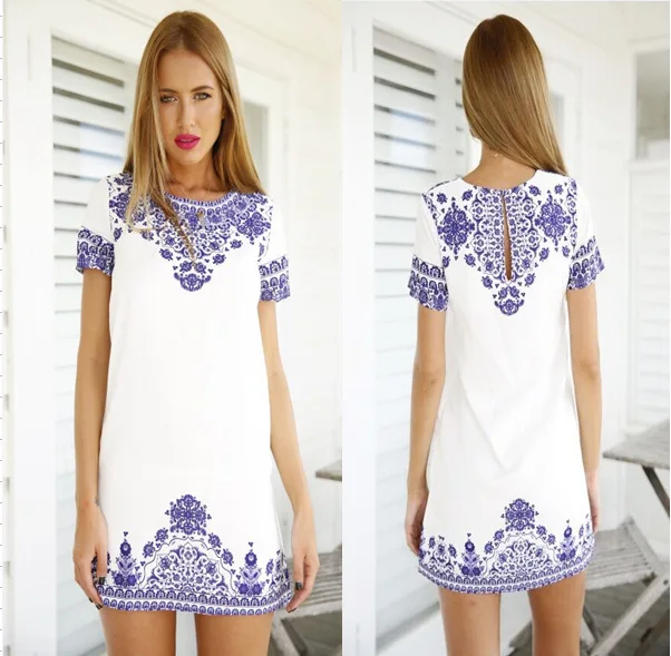 Повседневное облегающее платье JRRY с голубым цветочным узором сексуальная