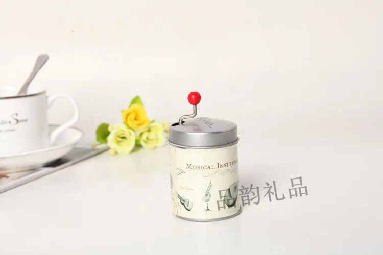 1PC 4 Designs Paper Round Hand Crank Music Box 18 Notes Movement DIY Romantic Musica Christmas Present KN 007 | Дом и сад