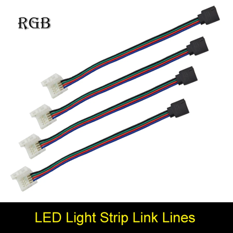 AmmToo 5 шт. 4Pin RGB светодиодные ленты провода кабель без пайки подключения для RGB 5050 3528 светодиодные ленты лампы аксессуары