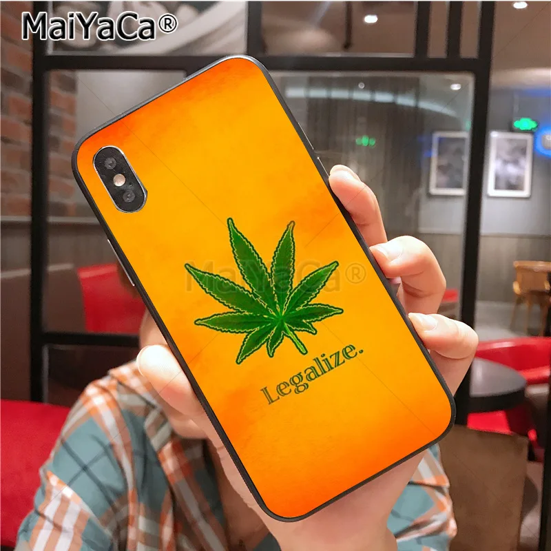 MaiYaCa листья растений Лист Каннабиса DIY окрашенный крутой чехол для iPhone X Xs Xr Xs max 7plus 6 6s 7 8 8Plus 5 5S SE 10 Чехол