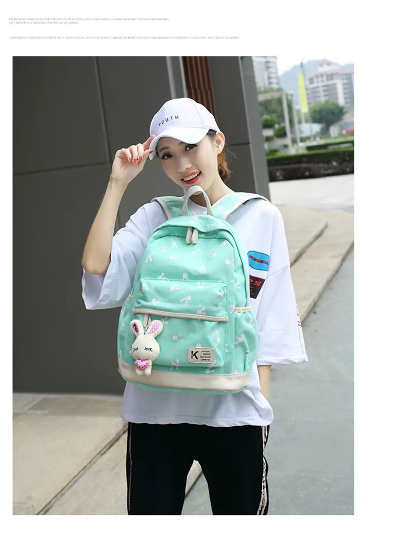 Backpack School Bag for Teenagers Girls Schoolbag Large Capacity Ladies Kids School Backpack Set Rucksack Bagpack Cute Book Bags