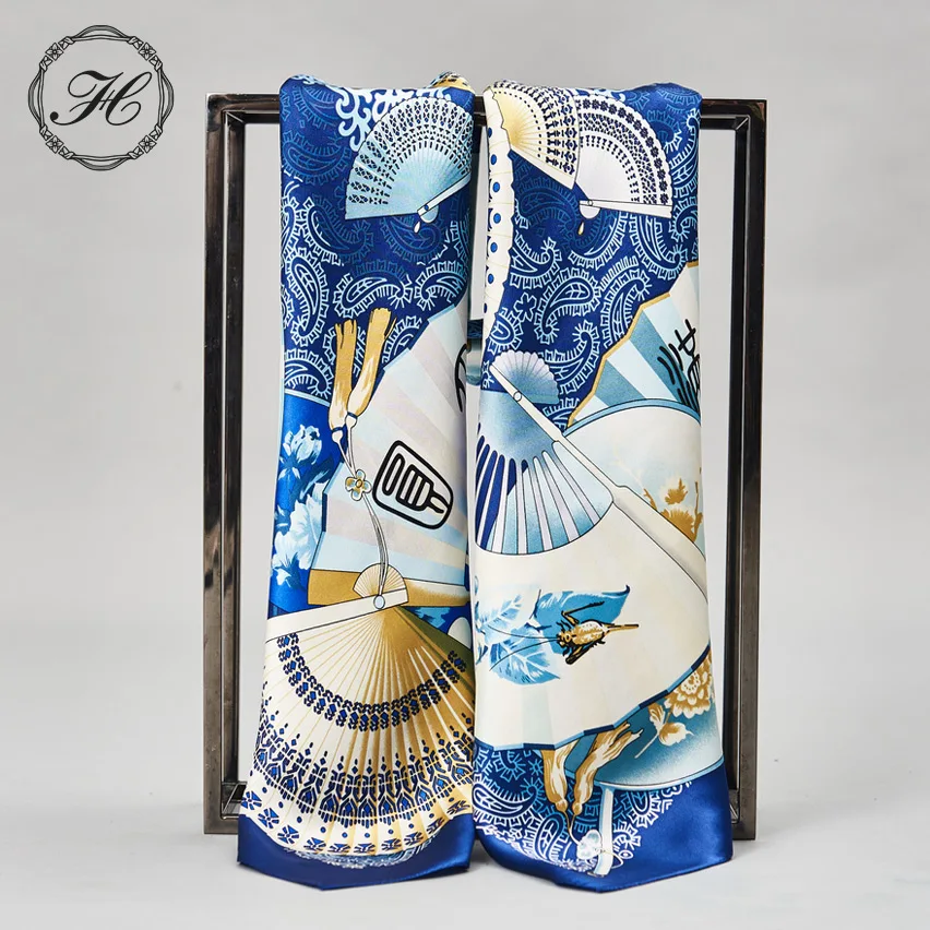 New Arrival Luxury Bandana 100% Silk High Quality Women Hijab Print Scarf Square Shawls Brand Scarves | Аксессуары для одежды