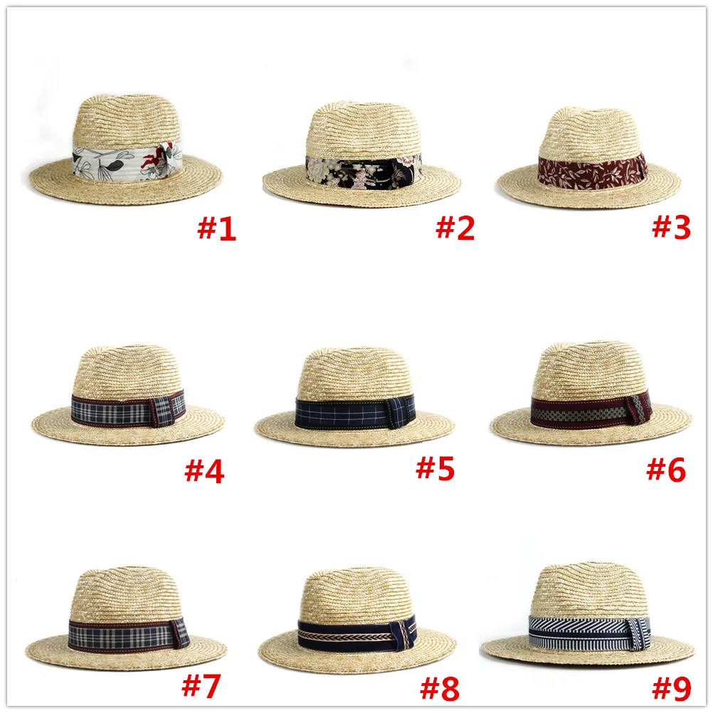 Шляпа от солнца из пшеничной соломы женская Панама с широкими полями Пляжная