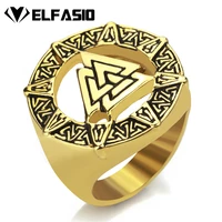 mens stainless steel ring goldsilver valknut scandinavn odin symbol norse viking biker jewelry size 7 15