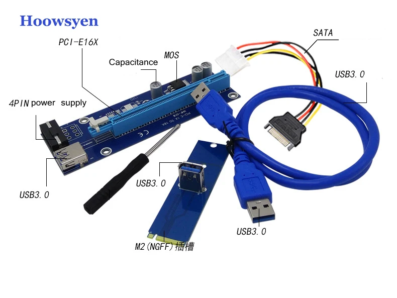 Добыча pci e адаптер m2 порт PCIe NGFF x16 слот для карт адаптера Видеокарты BTC шахтер|pci-e
