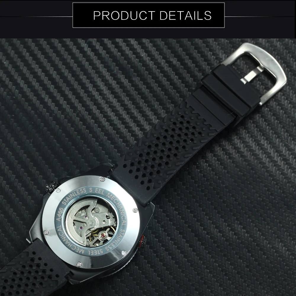 WINNER спортивные уличные автоматические механические часы для мужчин резиновый