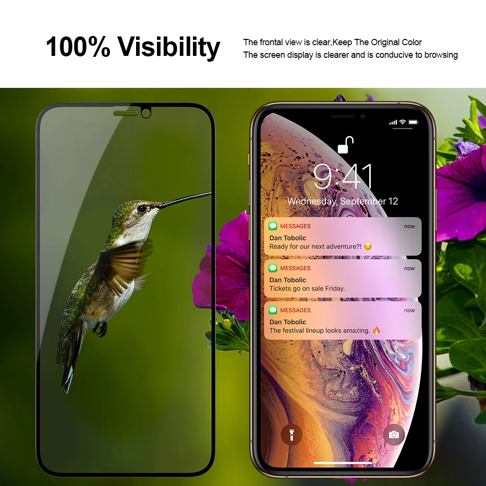 Защита для экрана iPhone XS X антибликовое закаленное стекло Противоударная пленка с