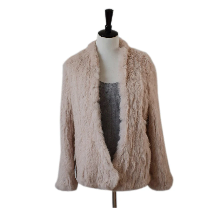 SALE Free shipping women natural real rabbit fur jacket waistcoat/jackets rabbit knitted winter warm coat harppihop