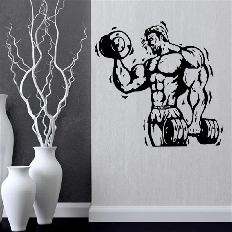IDFIAF настенные наклейки на тему спорта для тренажерного зала мускулистый человек