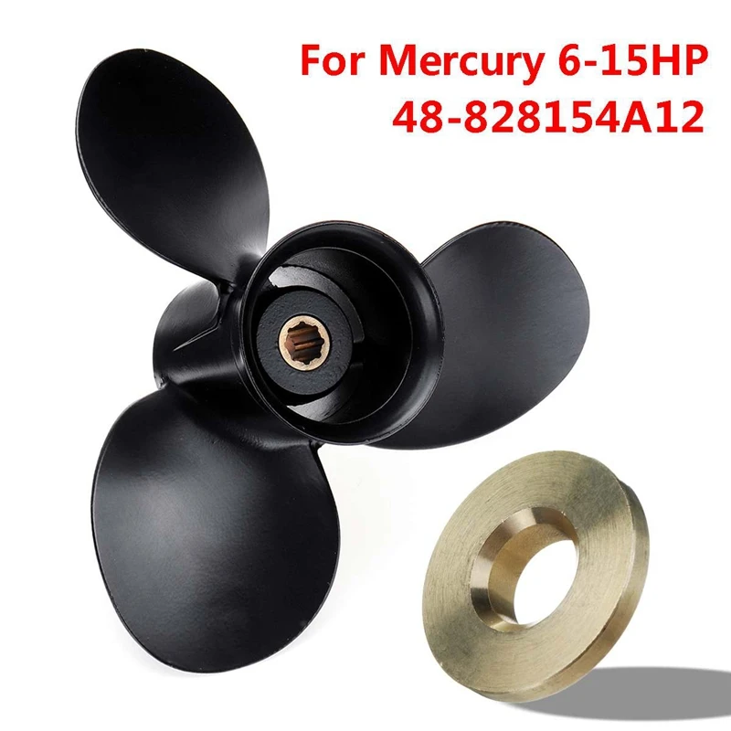 48-828154A12 9X8 МОРСКОЙ лодочный подвесной Пропеллер для Mercury 6-15Hp алюминиевый сплав