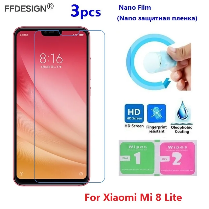

3 шт. нано защитная пленка для Xiaomi Mi 8 Lite (не стекло) Защитная пленка для экрана Xiaomi Mi 8 Lite пленка для защиты экрана