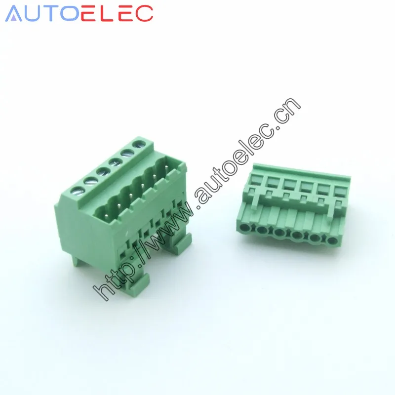 10 комплектов Pitch5.08mm 6 P Винтовые вставные клеммные блоки соединитель US15mm Din рейка крепления вместо: MSTBVK 2,5/6-G-5.08-1788761