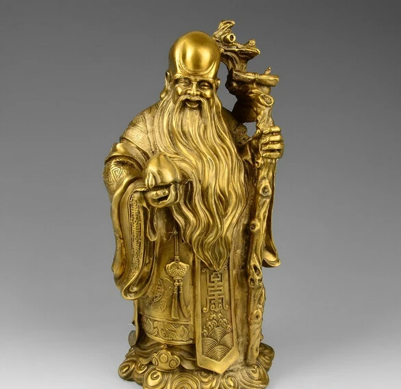 Китай (материк) Латунные Lucky Дракон Фу Лу Шоу Бог долголетия Будды Ruyi персики