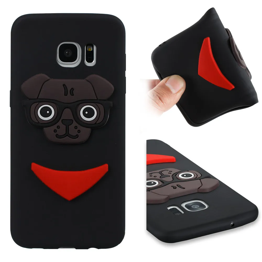 Lovely Cute Dog Cartoon TPU Case For Samsung Galaxy S7 Edge Back Cover Soft Silicone Protective Coque |