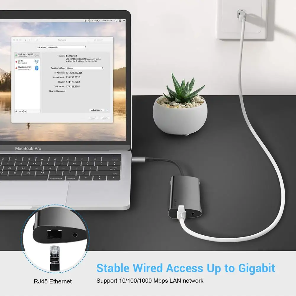 EKSA USB-концентратор C HUB на USB 3 0 2 RJ45 VGA HDMI адаптер Dock для MacBook Pro Huawei Samsung USB-C Type