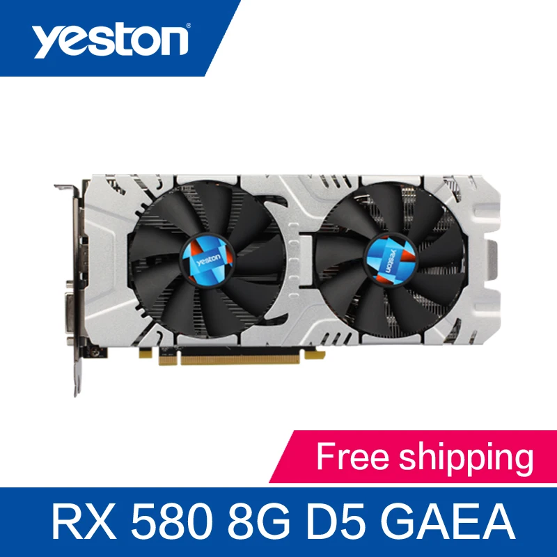 Yeston Radeon RX580 8 ГБ GDDR5 PCI Express x16 3 0 видеоигровая видеокарта внешняя для рабочего