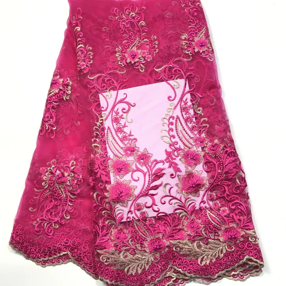 Кружевная ткань с цветочным принтом кружевная Тюлевая сетчатая бордового цвета