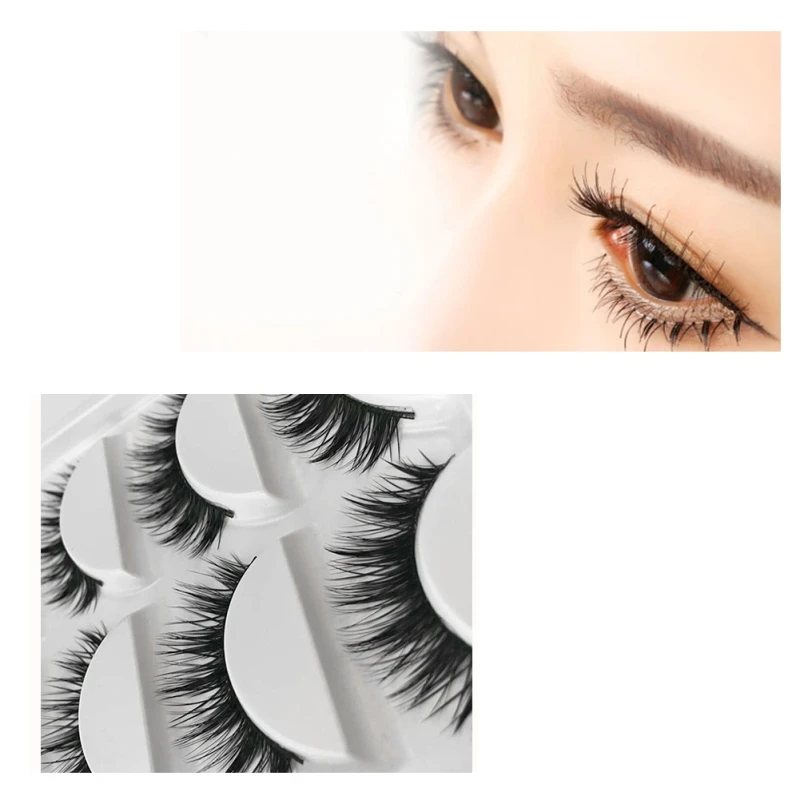 5 пар накладные ресницы ручной работы перекрещивающиеся длинные черные мягкие