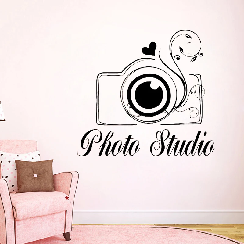 Творческое Photo Studio Наклейки на стены Камера искусство с кружевом детские носки домашний декор из винила настенные наклейки магазин декоративный самоклеющийся D612