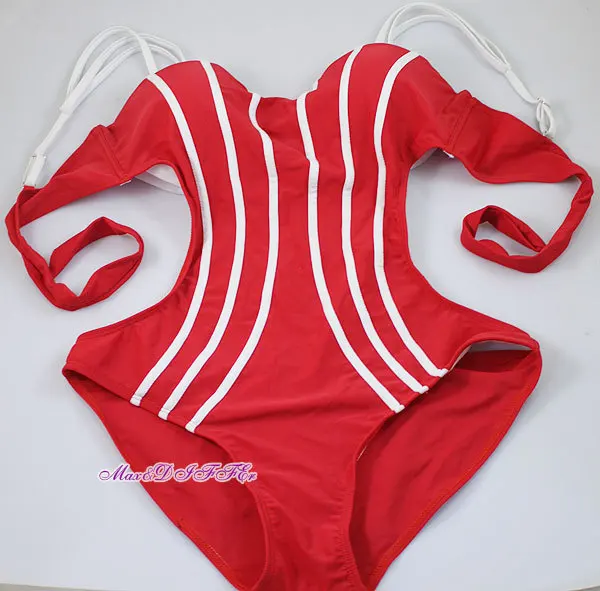 Пикантные новые красные уникальный Одна деталь Монокини купальник Размер M L XL