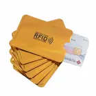 Золотой лазерный анти rfid-кошелек блокирующий считыватель блокирующий держатель для карт ID Чехол для карт бизнес-защита металлический кредитный алюминий