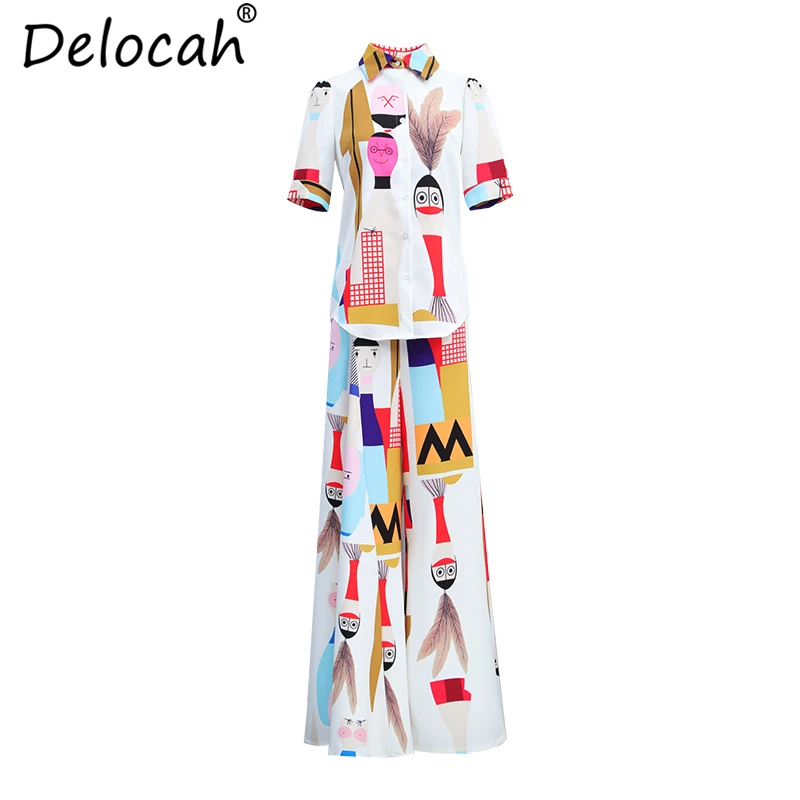Delocah женские летние винтажные костюмы модельные дизайнерские топы с короткими
