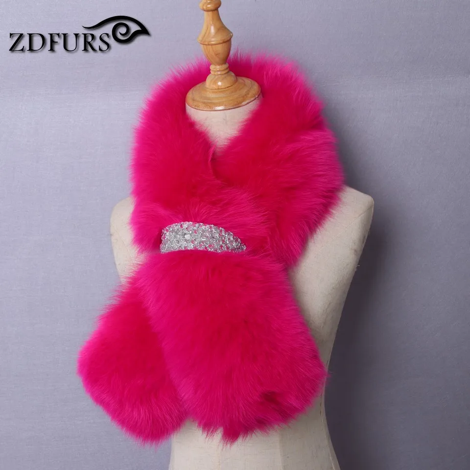 ZDFURS* Зимний натуральный Лисий мех шаль модный воротник длинный меховой шарф женский лисий мех кольцо украшение пальто меховой воротник