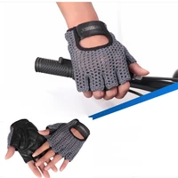 fashion genuine leather half finger gloves men women handmade knit gloves driving outdoor sports a088