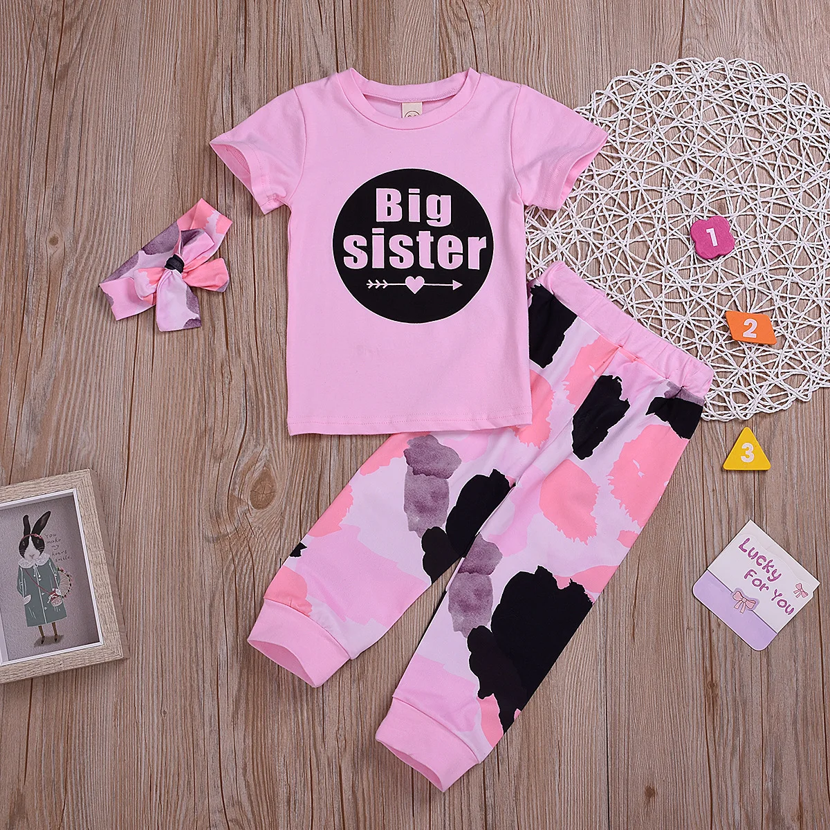 Комплект из 3 предметов комплекты одежды для новорожденных девочек футболка с