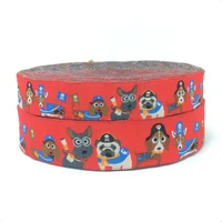 zerzeemooy hot new wholesale 78 22mm wide red smart puppy woven jacquard ribbon dog chain accessories 10yardslot