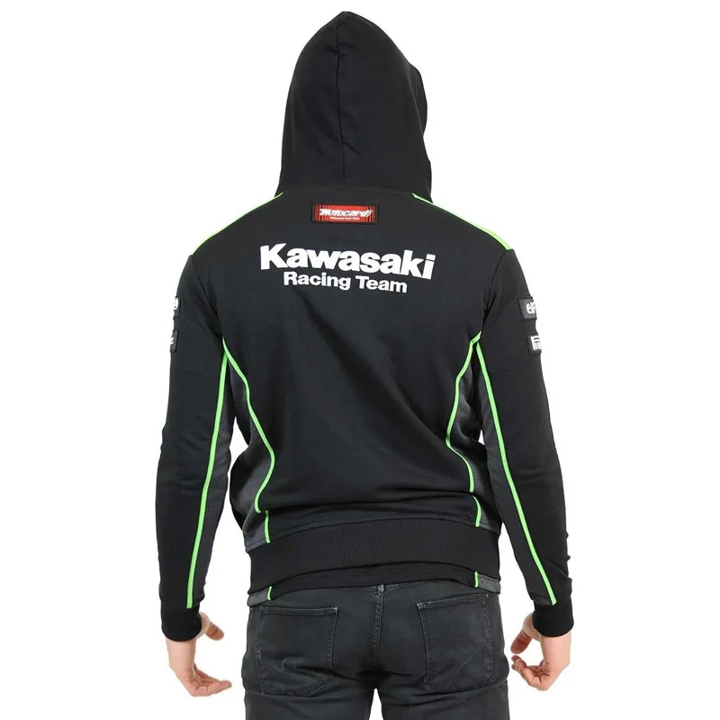 Kawasaki мужские мотоциклетные гонки с капюшоном moto для верховой езды с капюшоном одежда мужская куртка, ветронепроницаемая Куртки крест молния вязаные толстовки пальто