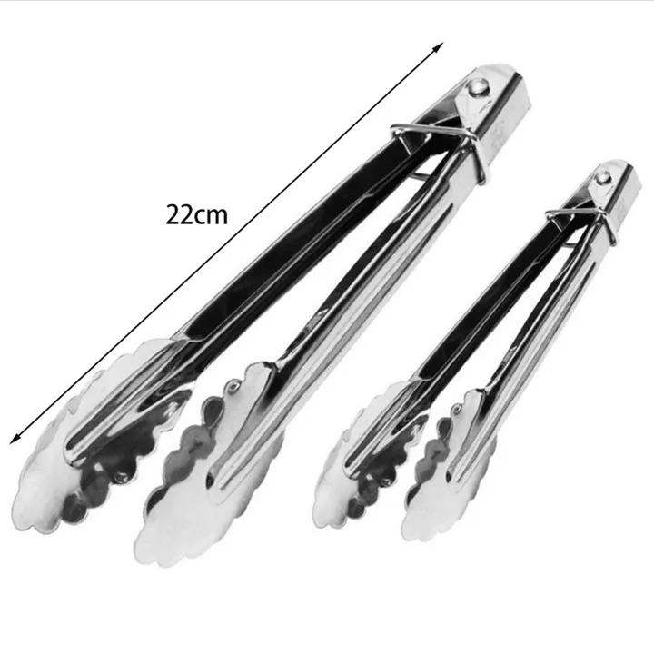 Silver 9 inch TTLIFE силиконовые кухонные кулинарные щипцы для сервировки салата и барбекю из нержавеющей стали ручка посуда барбекю щипцы ПИЩЕВЫЕ ЗАЖИМ случайные цвета Новые - Цвет: Silver 9 inch