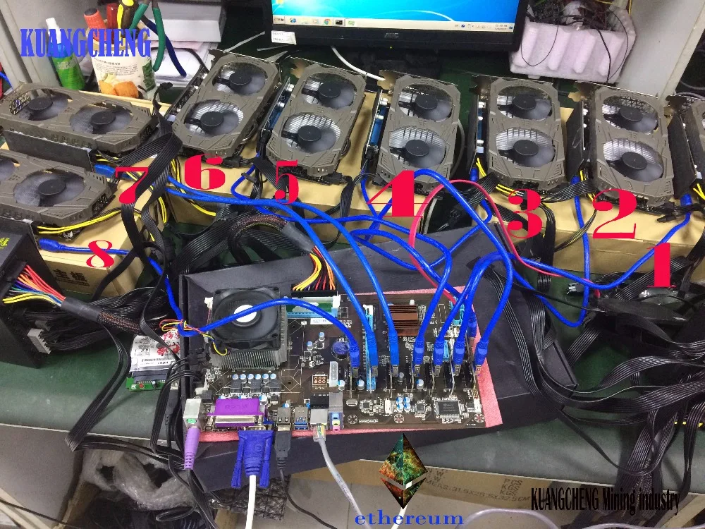 Многофункциональная Шахтерская плата BTC ETH miners(с ЦП) Материнская плата 8 видеокарта большая плата HM7X-BTC 8PCIE 8 GPU карты