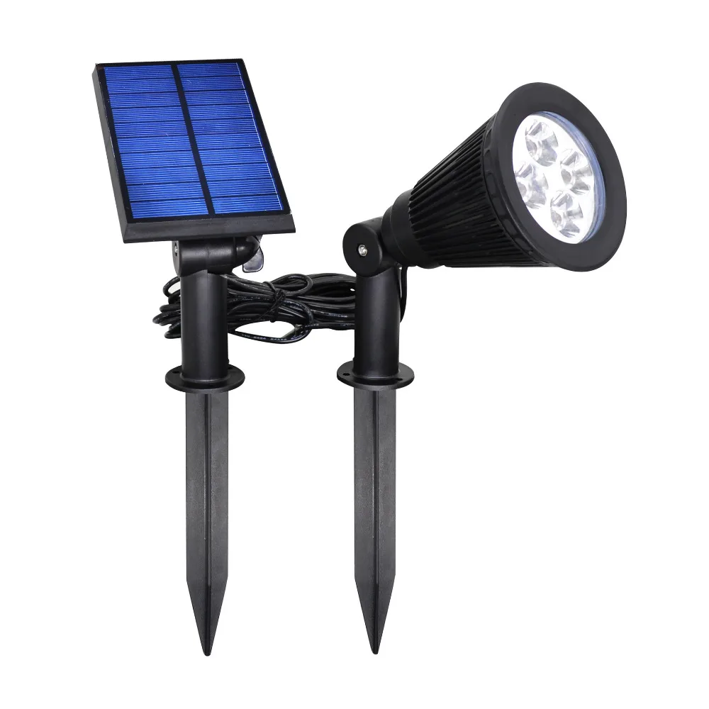 Solar Powered 4 LED Seperated Spot Light Waterproof Outdoor lighting Wall Security Path Lights/ Landscape Flag Pole lamps | Лампы и