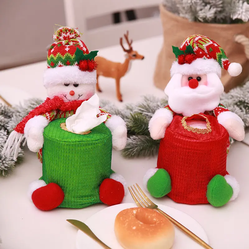 Рождественская тканевая коробка крышка маленький мужчина с изображениями Санта