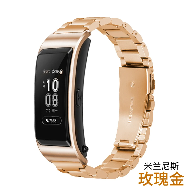 Rose gold 2 18 мм ремешок из нержавеющей стали для huawei TalkBand B5 Цельный металлический ремешок для часов, Миланская петля сменный ремешок Talk Band B5 браслет - Цвет: Rose gold 2