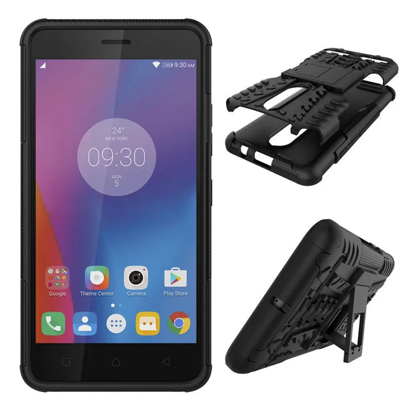 1. Двухслойный чехол с подставкой для телефона Lenovo K6 5 0 дюйма силиконовый