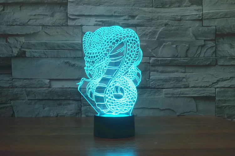 Кобра настольная лампа 7 цветов Изменение Настольная 3d лампы Новинка