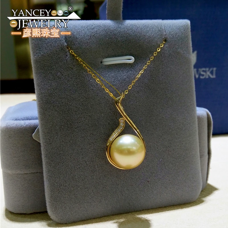 2019 Новое натуральное колье с жемчужными подвесками Fina Jewelry 11-12 мм большие золотые