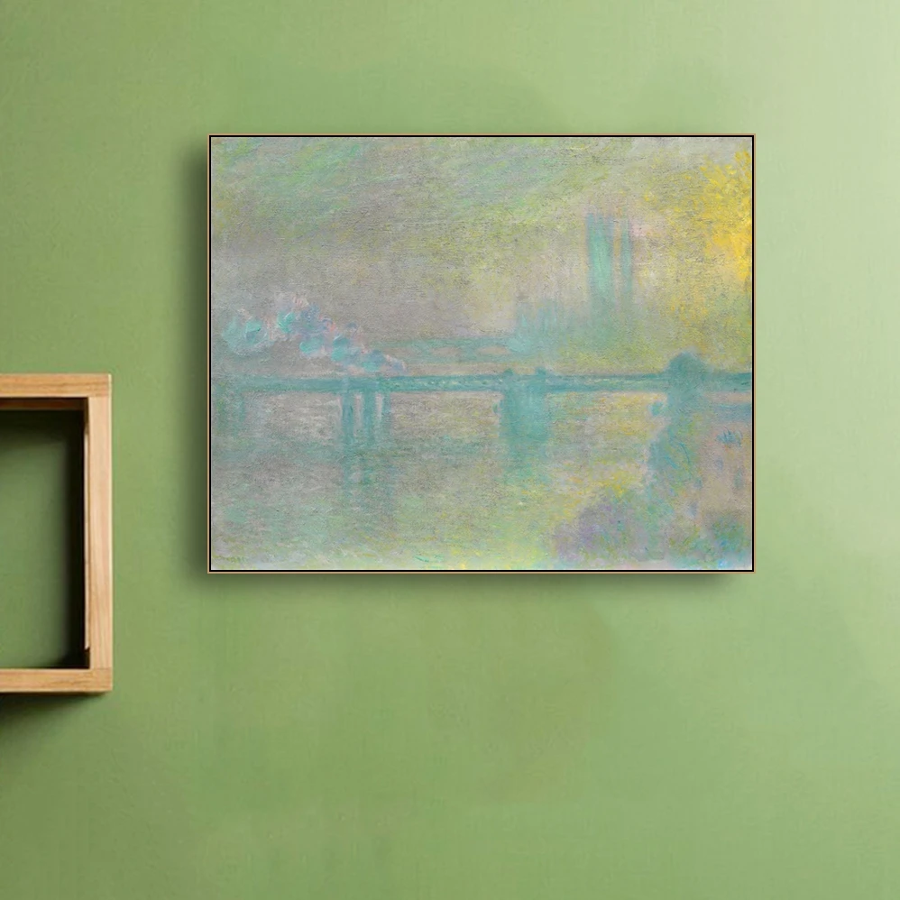 Charing Cross Bridge by Monet настенное искусство холст с печатью постера живопись