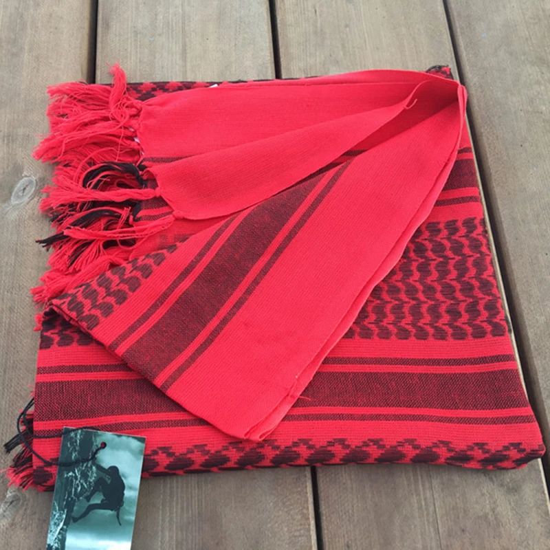 110X110cm Tactical Shemagh Hiking Scarves Outdoor Face Mask Army Arab Scarf Hunting Sniper Veil 100% Cotton | Спорт и развлечения