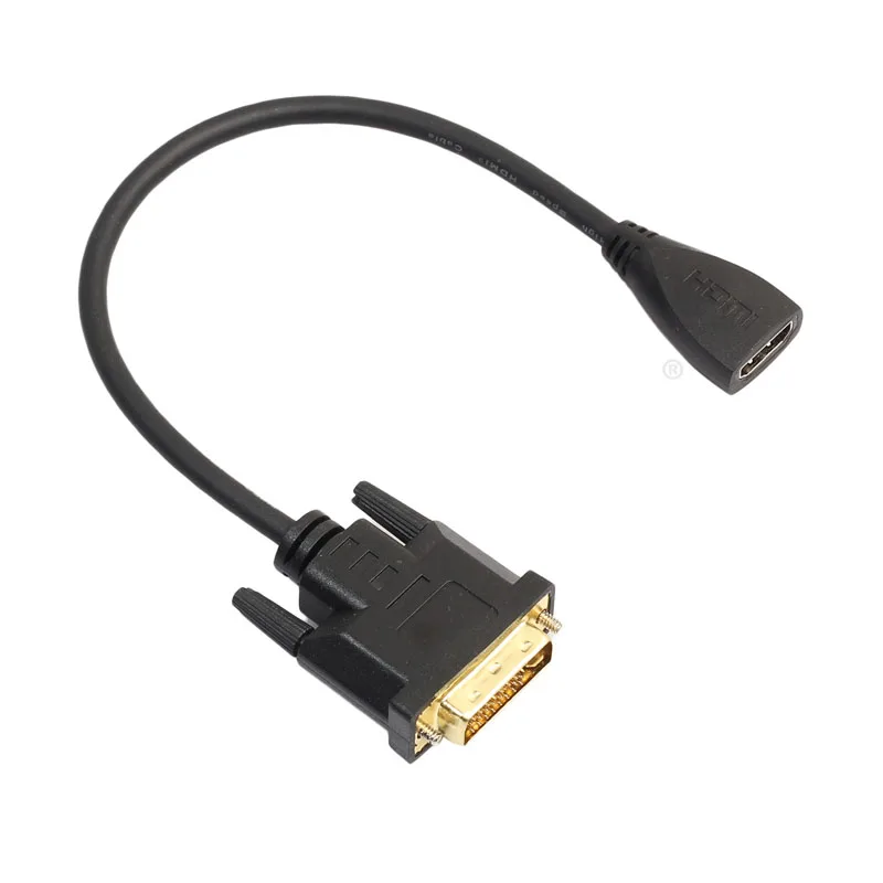 30 сантиметровый позолоченный Переходник Hdmi Мама в Dvi24 + 1 папа для видеокабеля
