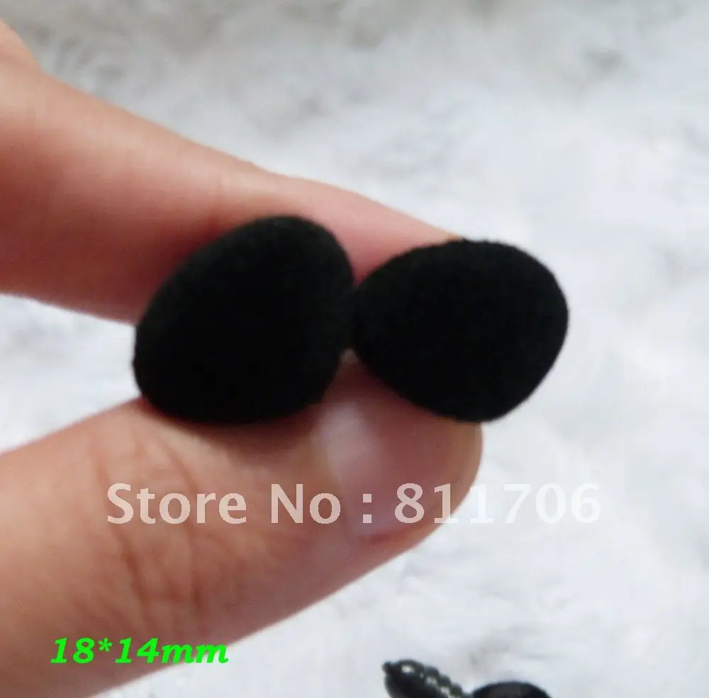 

18*14mm 100pcs Toy Animal Triangle Flocking Plastic Noses Bear Toy with Washers toy accessories