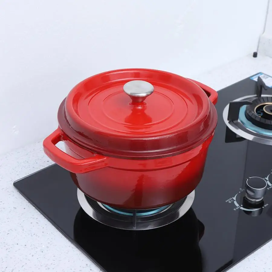 Enameled Non-stick Cast Iron Cookware Oven Pot with Dual Handles Kitchen Tool