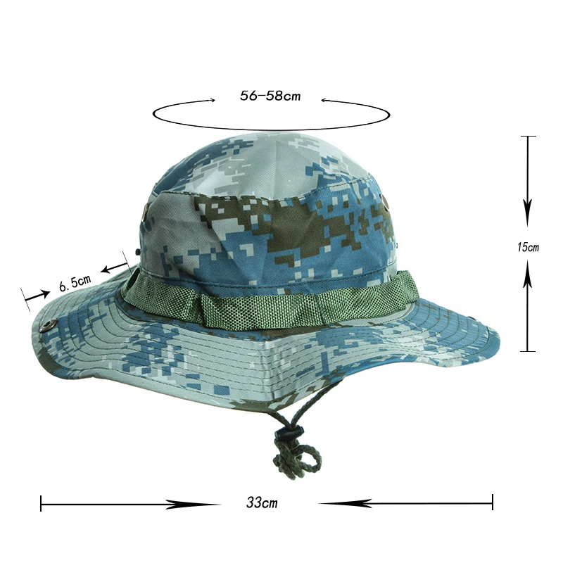 Camouflage Boonie Hat Fashion Military Hunting Bucket Panama Flap Outdoor Fishing Wide Brim hat | Аксессуары для одежды