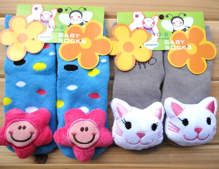 6 пар/лот новые стильные детские Нескользящие носки для ходьбы Детские Модные