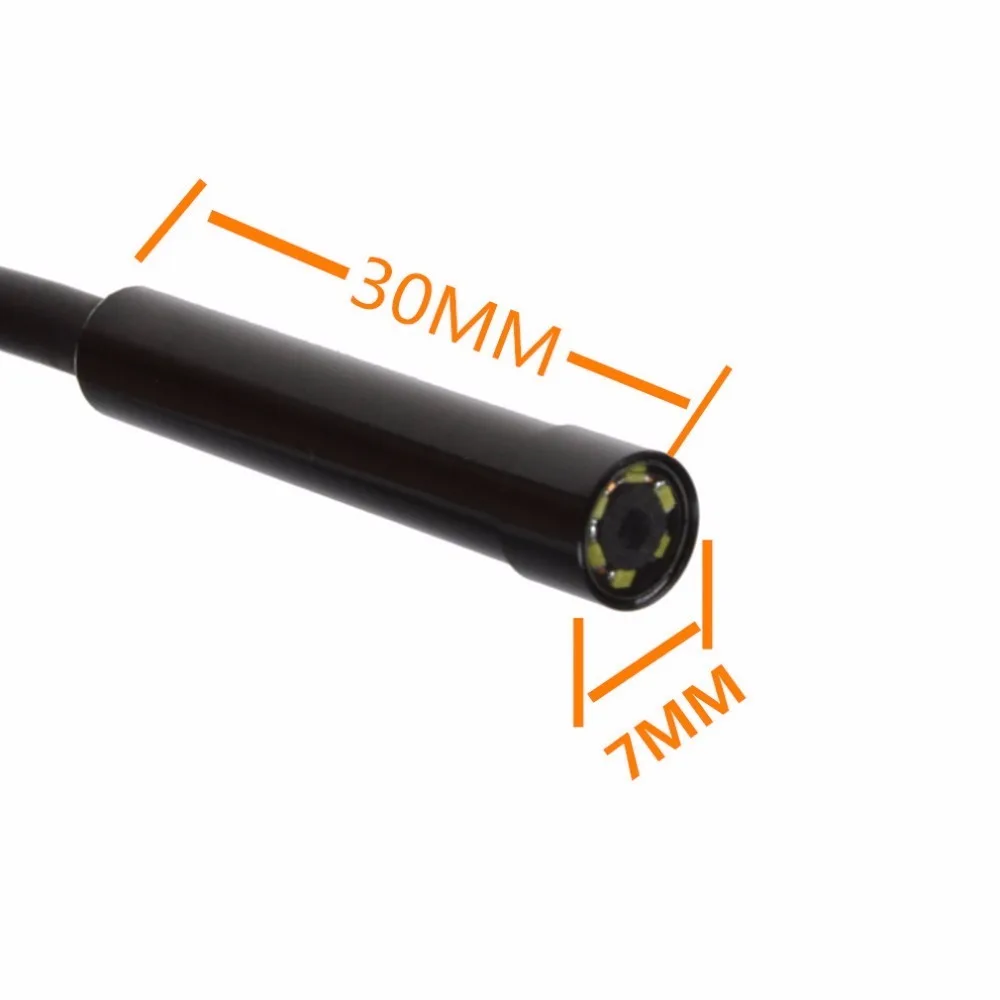 LESHP Endoscope 6 LED 7mm Lens Cable Waterproof Mini USB Inspection Borescope Camera For Android 640*480 Phones/1280*720 PC |