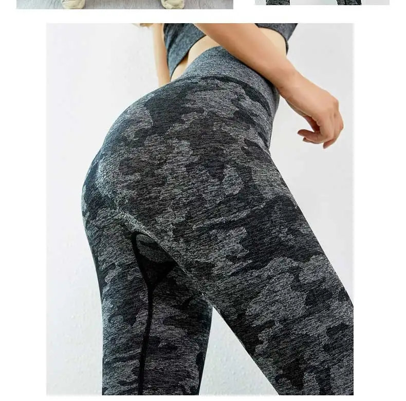 Women Seamless Leggings Push Up Yoga Pants Sport Trouser Workout High Waist Running Gym Tight Stretch Fitness Stripe Legging