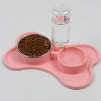 stainless steel non slip pet bowls pet dog water bottle puppy cat drink bowl dog food double bowl pet cat feeder supplies