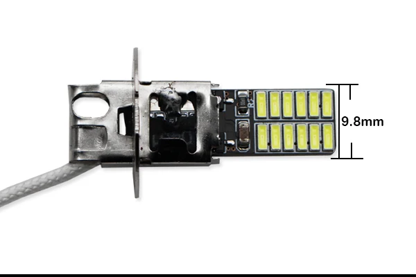 2 шт стиль 6500K белый 24-SMD-4014 H3 светодиодный Сменные лампы для автомобильных противотуманных фар, дневных ходовых огней, DRL ламп